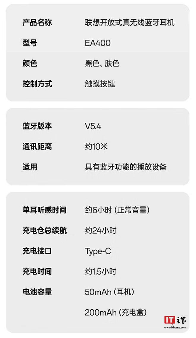 Kaiyun体育网站：联想推出“EA400”G型耳夹设计骨传导耳机：13mm动圈199元(图5)